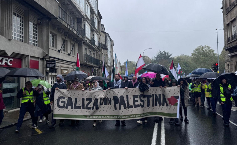 Varias personas detenidas tras la manifestación en defensa de Palestina en Santiago