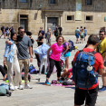 Turistas en el Obradoiro. Foto de Eladio Lois