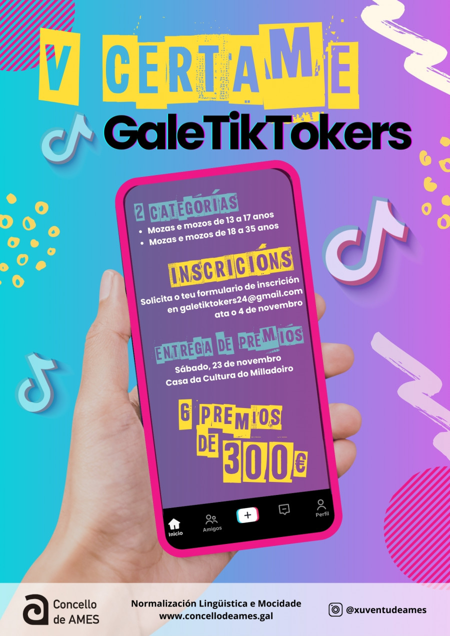 Hacer TikToks tiene premio | Comienza el concurso Galetiktokers del Concello de Ames