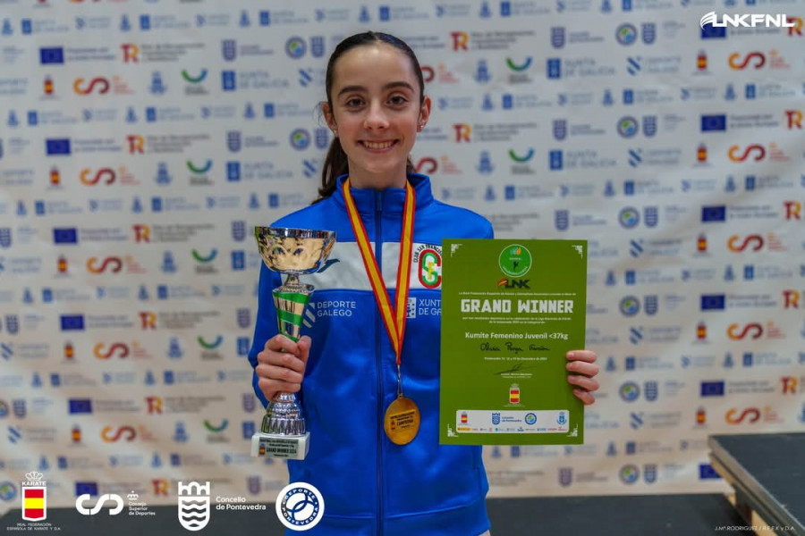 A deportista amesá Olivia Parga gana a Liga Nacional de Karate e proclámase Grand Winner de España