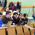 Clase en la USC. Foto de Santi Alvite