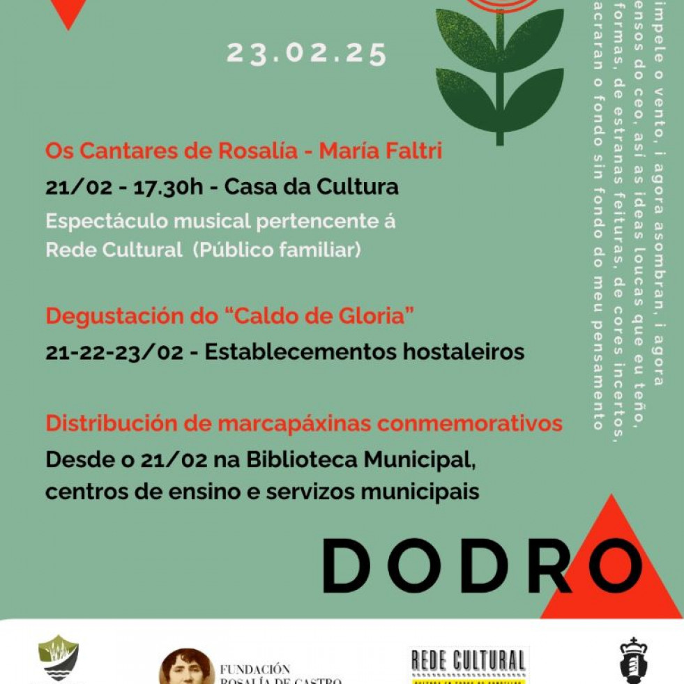 Así é a programación do Día de Rosalía no Concello de Dodro