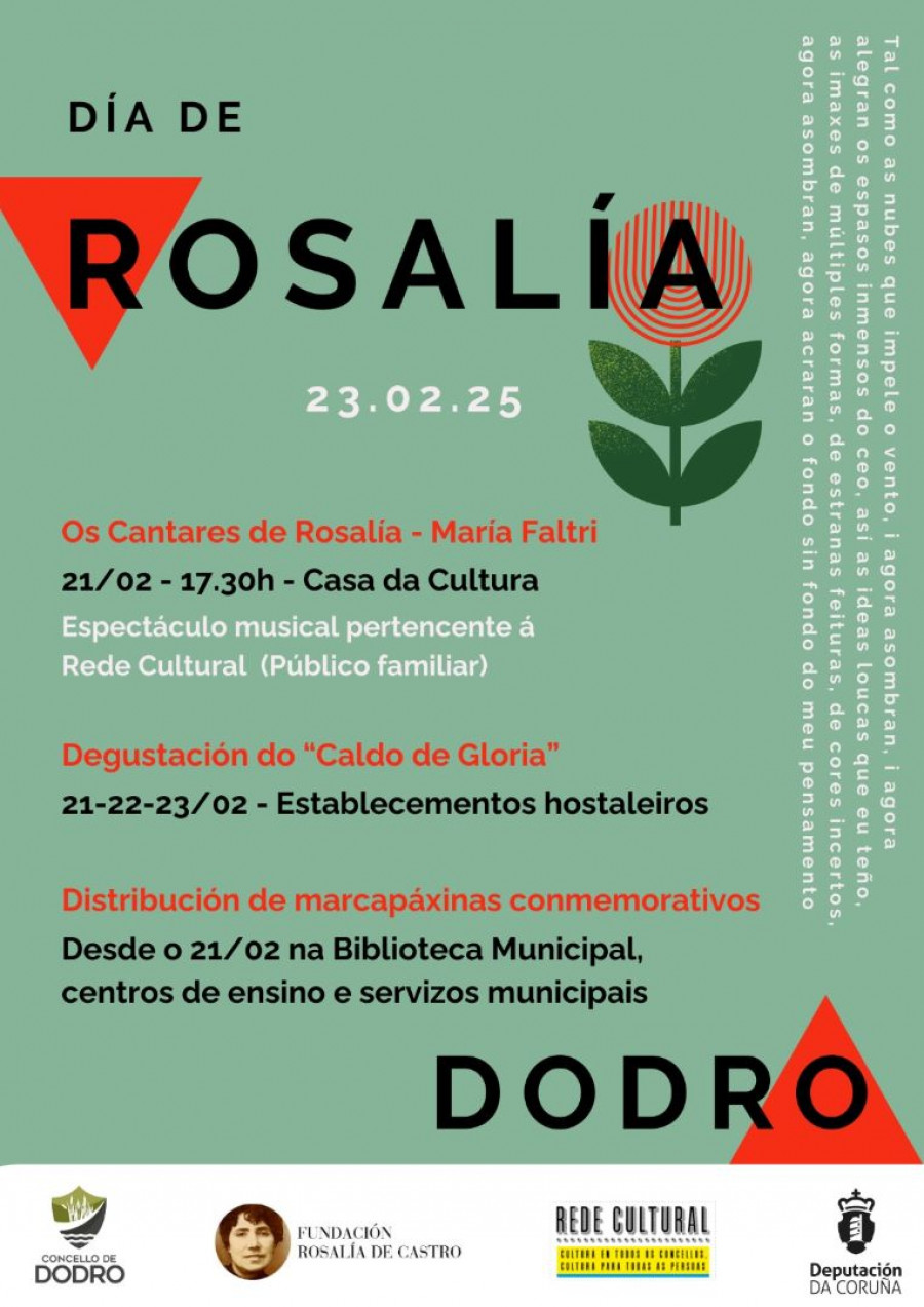 Así é a programación do Día de Rosalía no Concello de Dodro