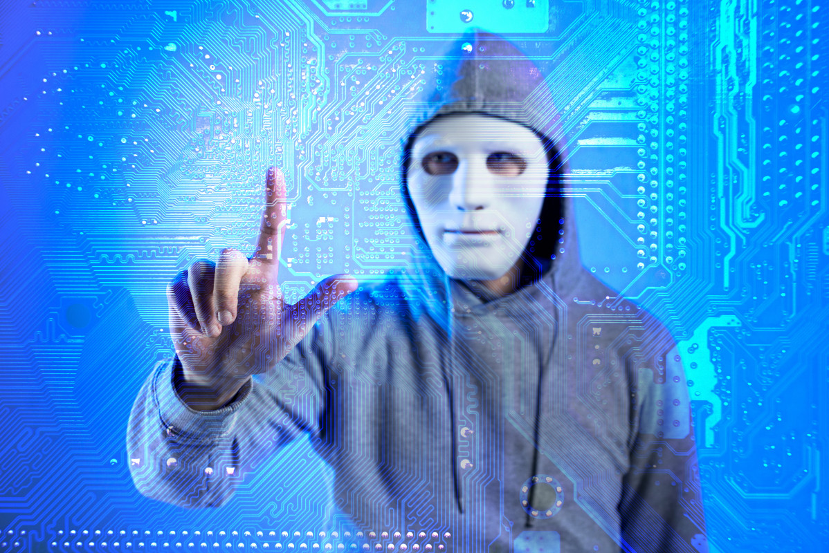 Retrato de hacker con mascara