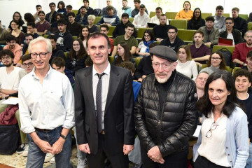 Javier Mas, Jorge Mira, Kip Thorne e Elena López. FOTO Santi Alvite