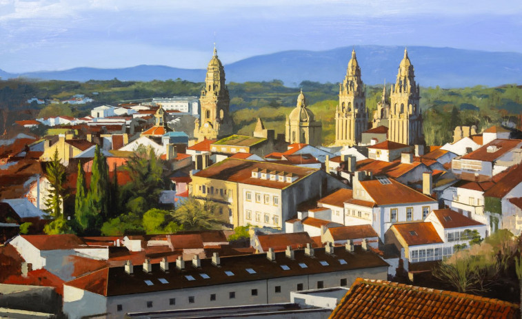 Santiago y Cádiz se fusionan en una muestra artística del Centro Empresarial del Tambre