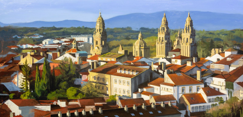 Santiago y Cádiz se fusionan en una muestra artística del Centro Empresarial del Tambre