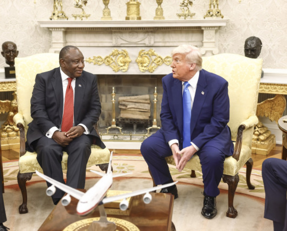 ElpresidentedeEstadosUnidosDonaldTrumpysuhomlogodeSudfricaCyrilRamaphosa