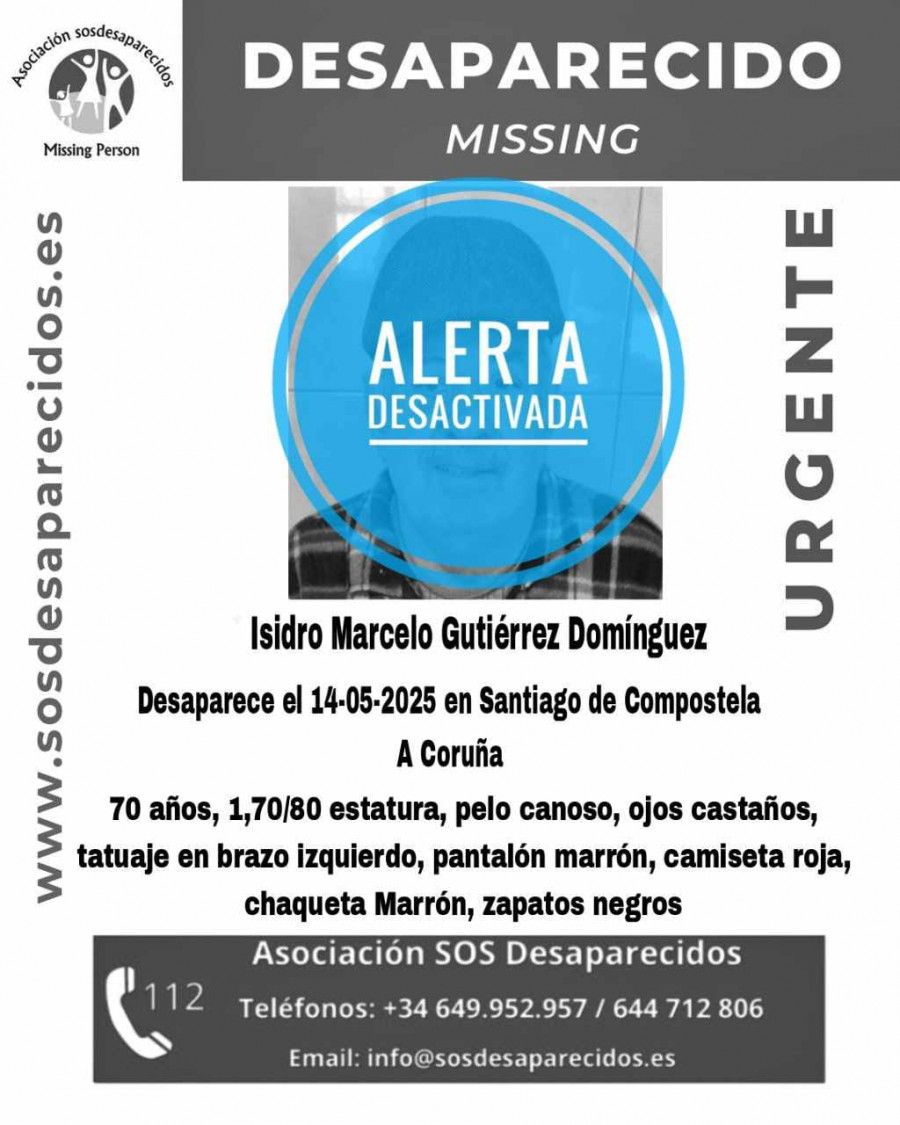 Localizado vivo y sano el anciano desaparecido en Santiago desde la semana pasada