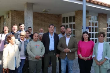 El secretario xeral del PSdeG, durante su visita a Curtis
