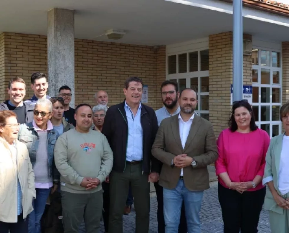 El secretario xeral del PSdeG, durante su visita a Curtis