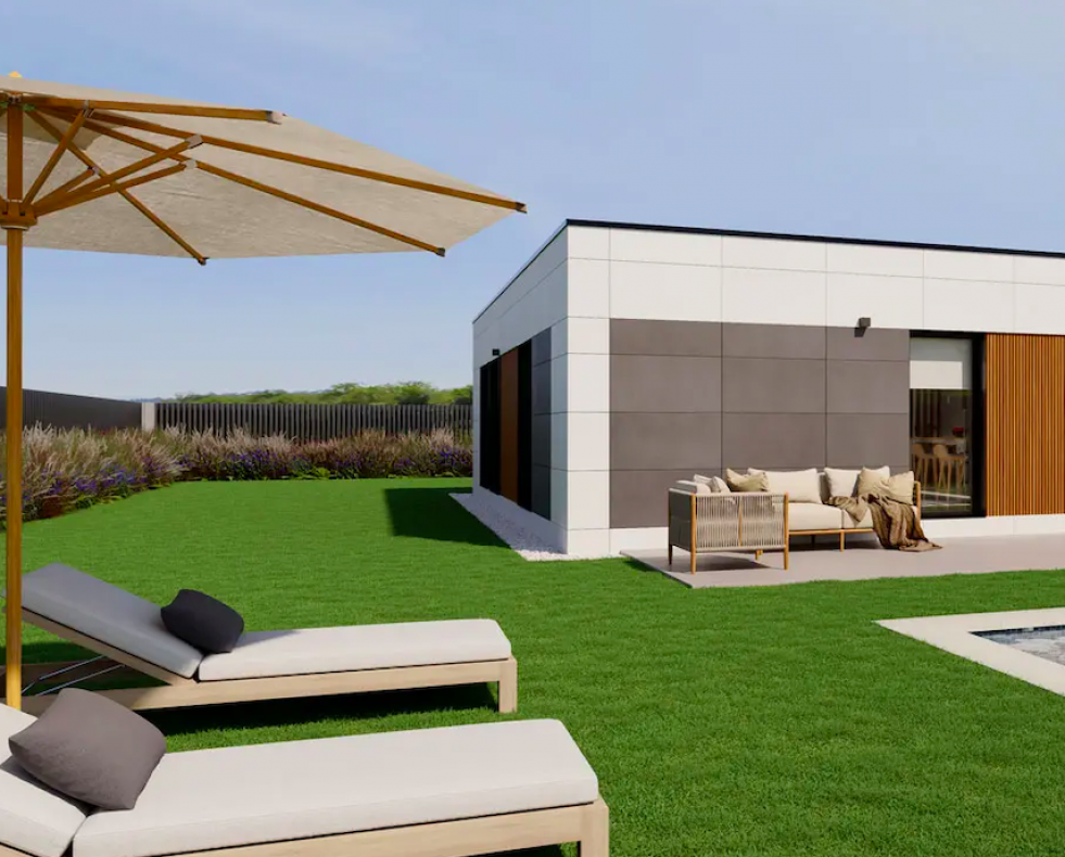 Una vivienda industrializada con estructura de acero y diseño contemporáneo, fabricada íntegramente en Galicia.