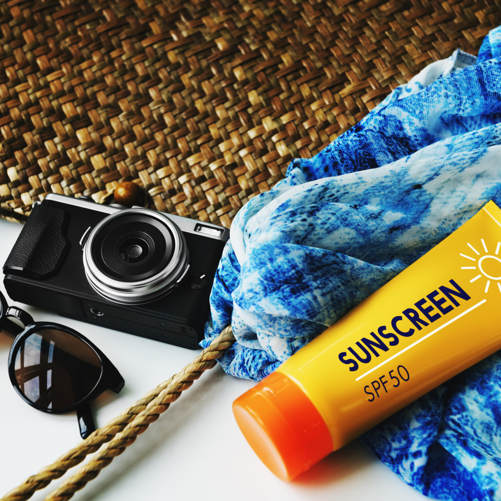 Concepto de exploracion de viaje de vacaciones de verano de playa