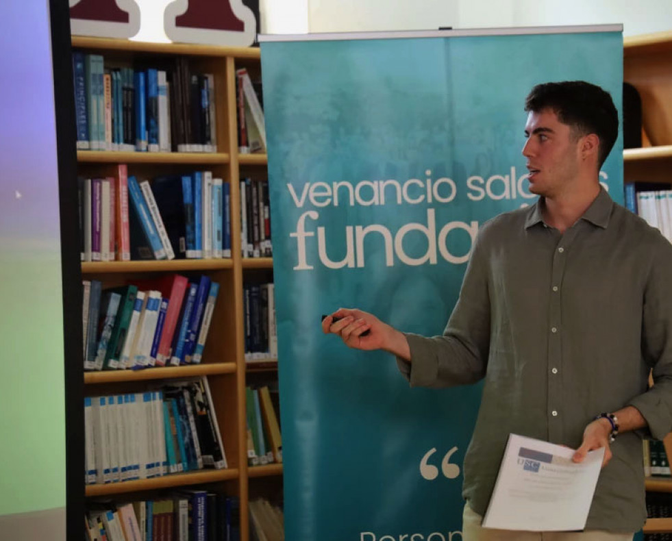 Carlos Mirás Viña, en la entrega del premio