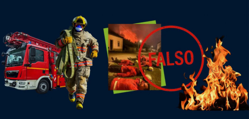 Esta imagen que muestra a bomberos descansando no es real