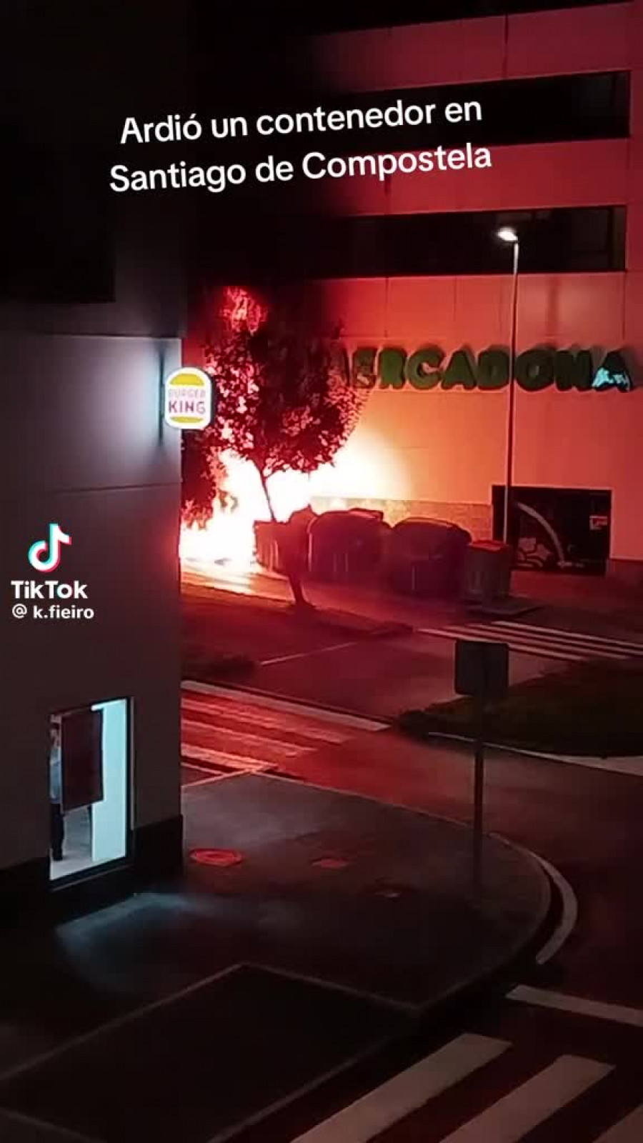 Un contenedor ardió de madrugada en Santa Marta (vídeo)