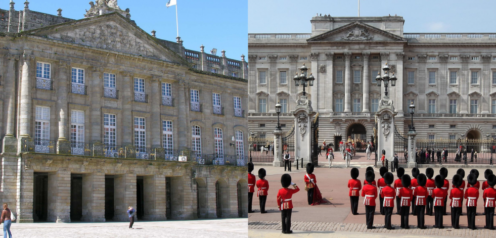 O Pazo de Raxoi e o Palacio de Buckingham: unha sorprendente conexión arquitectónica
