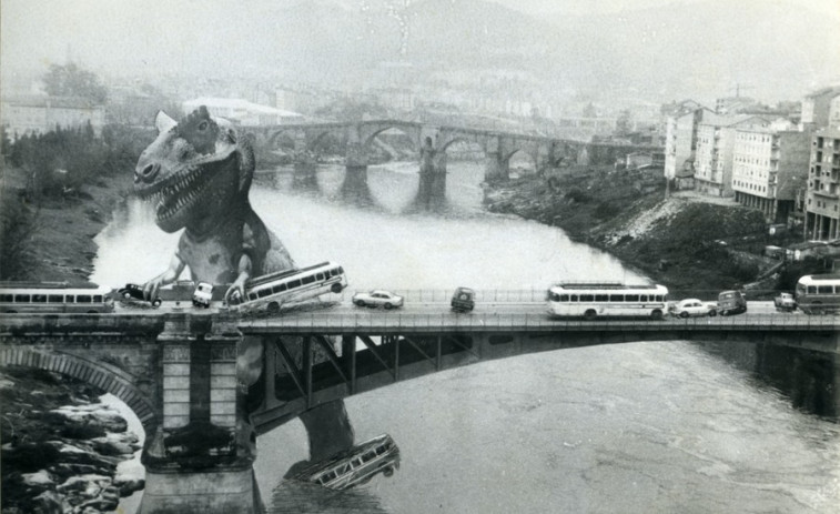 Extraterrestres en Ourense e dinosauros nas Burgas: as fotobromas de Augusto Pacheco chegan a Fonseca